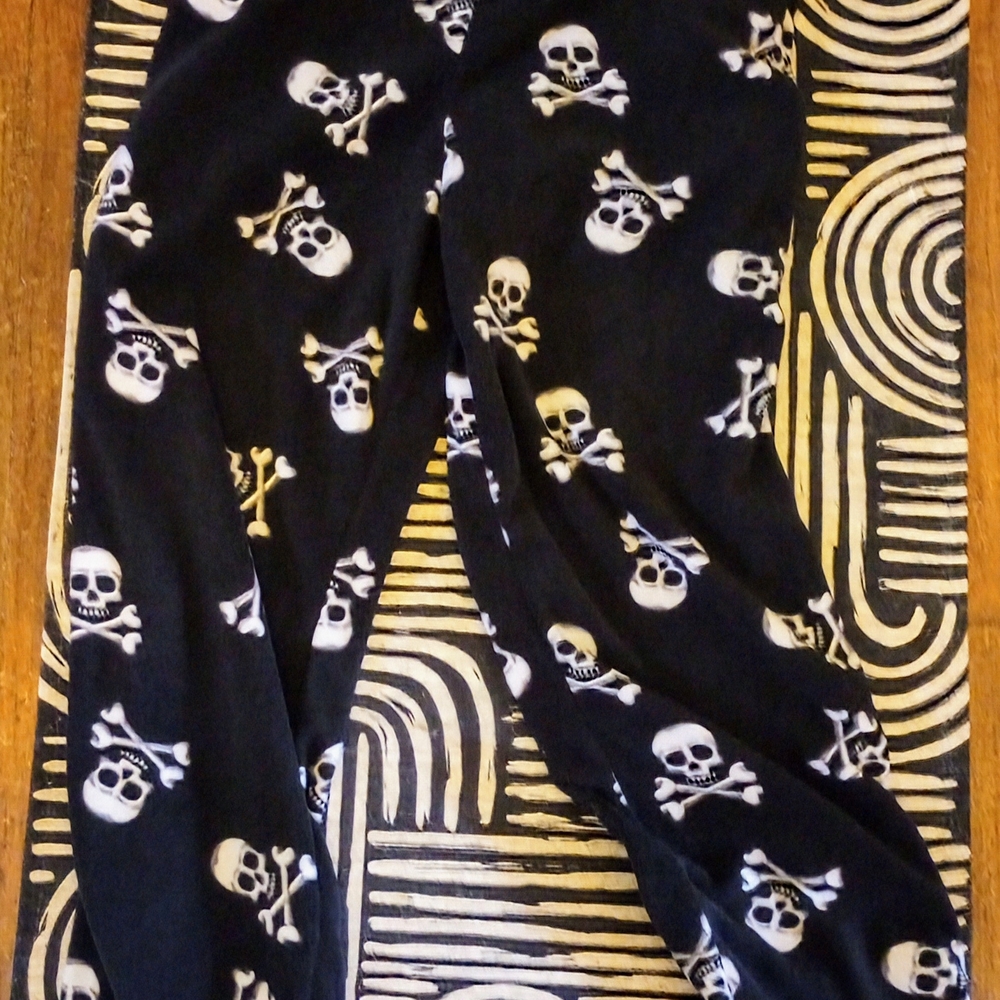 Skull Print Black Pajama Pants